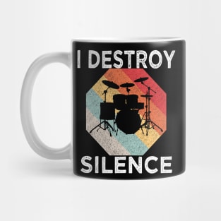 i destroy silence drum drummer Vintage Mug